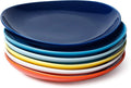 Sweese 7.8 Inch Porcelain Dessert Plates Set of 6 - Dishwasher, Microwave, Oven Safe, Chip-Resistant - Rainbow Palette