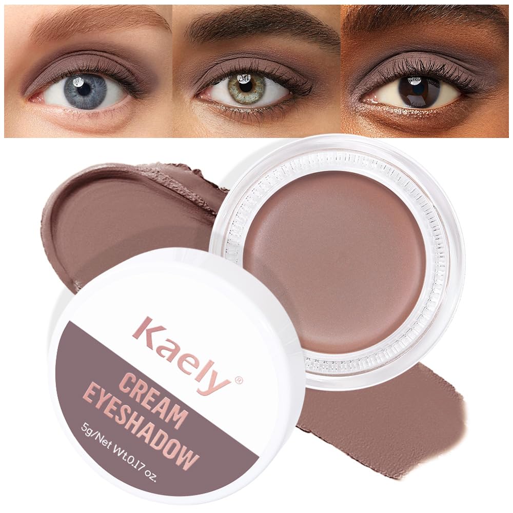 Kaely Single Cream Eyeshadow Pot, Stone Matte Eye Shadow for Older Women High Pigmented Waterproof, Natural Eyeshadow Palette Makeup Brightener, sombras en crema para ojos, Blendable, 22-BrightBean Baby