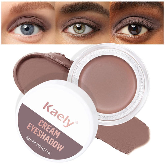 Kaely Single Cream Eyeshadow Pot, Stone Matte Eye Shadow for Older Women High Pigmented Waterproof, Natural Eyeshadow Palette Makeup Brightener, sombras en crema para ojos, Blendable, 22-BrightBean Baby