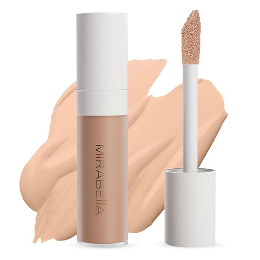 Mirabella Invincible For All Perfecting Under Eye Concealer Full Coverage - Hydrating Makeup Concealer for Dark Circles, Fine Lines & Wrinkles w/Hyaluronic Acid - Medium M120-BrightBean Baby