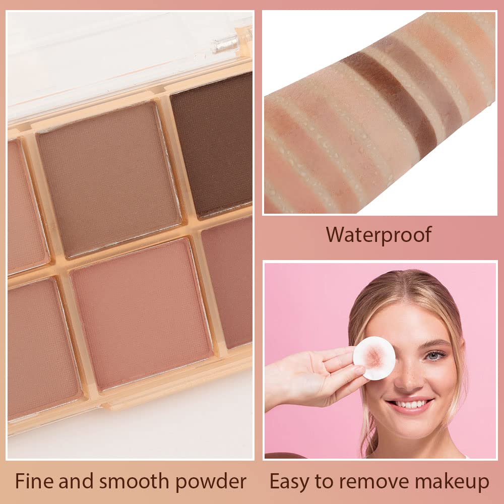 10 Colors Nude Pink Matte Eyeshadow Palette,Neutral Nude Eye Shadow Palette,Long Lasting Waterproof Travel Size Makeup Pallete,Vegan,Cruelty -free-BrightBean Baby