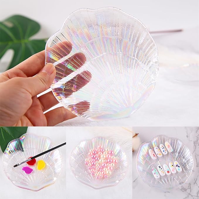 NOLITOY Colorful Nail Art Palette,Shell Nail Art Display Stand for Nail Displays,Nail Art Painting Palette Nail Gel Color Makeup Display Board-BrightBean Baby