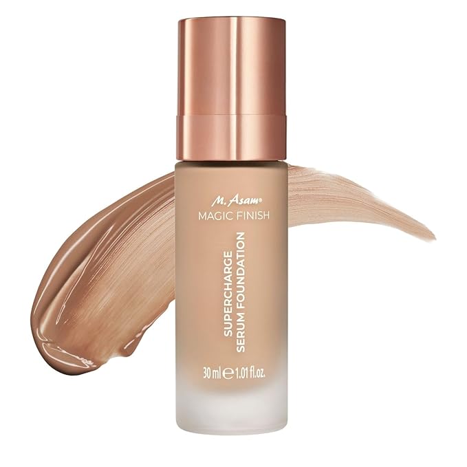M. Asam MAGIC FINISH Supercharge Serum Foundation True Beige (1.01 Fl Oz) - Moisturizing Make Up & Firming Face Serum In One, Anti-aging CC Cream With Optimal Coverage & Hyaluronic Acid-BrightBean Baby