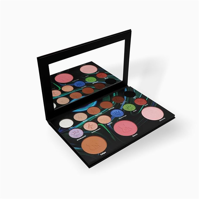 MUBA COSMETICS Andrés Felipe All in One Makeup Palette - Face Makeup Set with 12-Color Matte & Shimmer Eyeshadow Palette with Face Highlighter, Makeup Blush, Contour Powder-BrightBean Baby