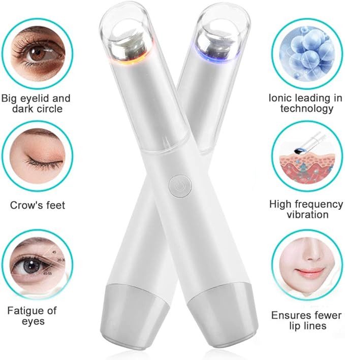 Eye Face Massage Tool Wand Pen, Portable Electric Eye Lift Wand Heated Warm Eye Lip Massager Vibration Skin Care Tool for Eyes-BrightBean Baby