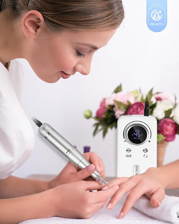 CozyZen Cordless Nail Drill Professional: 45000 RPM Rechargeable Electric Nail File Kit, Portable & Low Noise for Acrylic, Gel Nails, Manicure & Pedicure - Salon & Home Use-BrightBean Baby