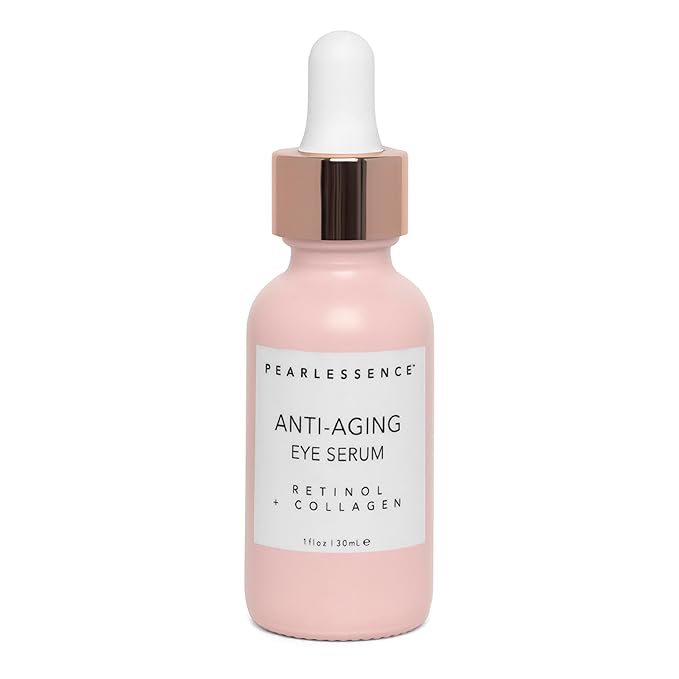 Pearlesssence Anti-Aging Eye Serum (Retinol + Collagen) - Helps Reduce Fine Lines & Wrinkles | Gentle & Lightweight Formula | Plumps & Tightens | Made in USA & Free (1oz)-BrightBean Baby