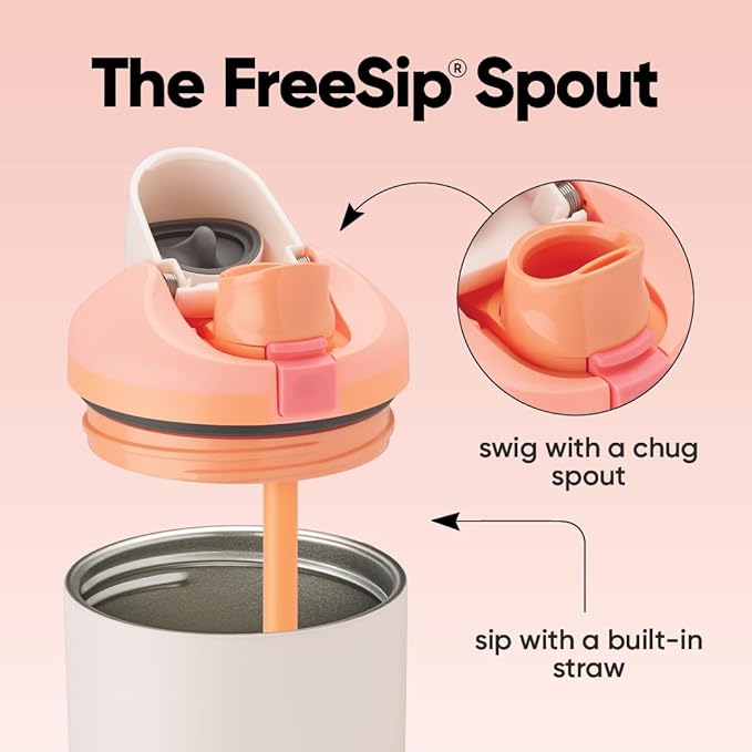 Owala FreeSip Tumbler - Stainless Steel-40-oz.-Orange/Tan(Sparkling Sherbet) (Pack of 6)