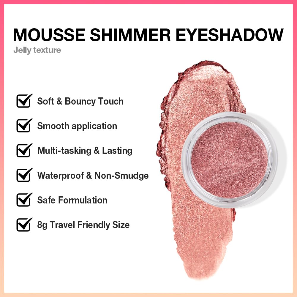 Cream Glitter Brownish Red Shimmer Metallic Eyeshadow Palette Makeup, Natural Single Mini Instant Holographic Eyeshadow For Older Women, Sombras Crema Para Ojos, Talc, Paraben & Cruelty Free-BrightBean Baby