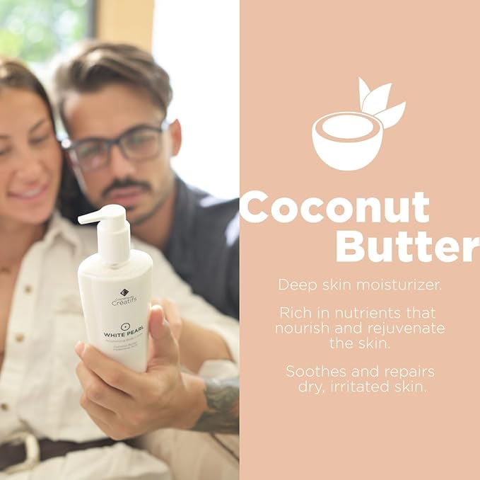 White Pearl Moisturizing Body Lotion with Coconut Butter and Hyaluronic Acid, 8.5 fl. oz.-BrightBean Baby