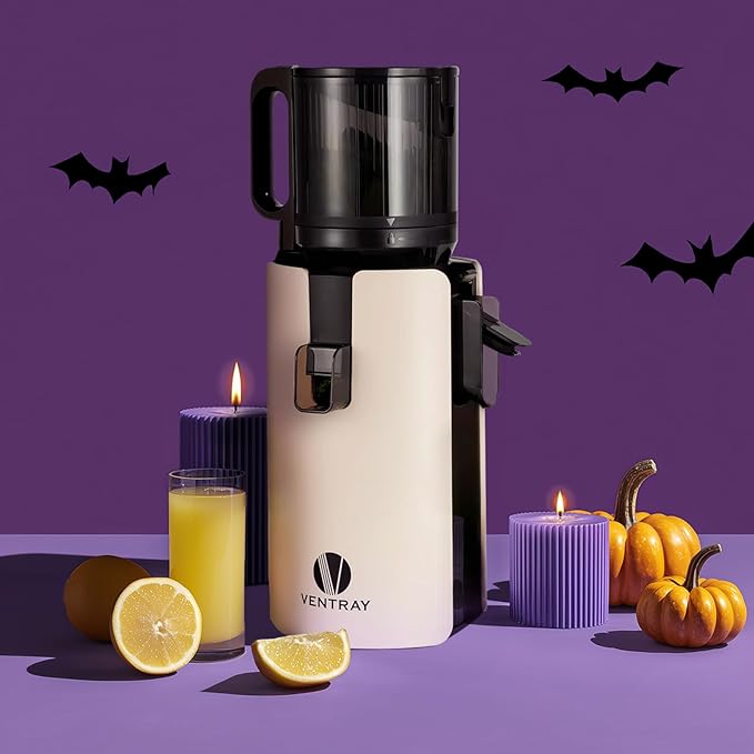 Ventray Cold Press Juicer, Juicer Machines with 4.7" Wide Feed Chute for Whole Vegetables & Fruits, Slow Masticating Juicer with High Juice Yield, Easy to Clean