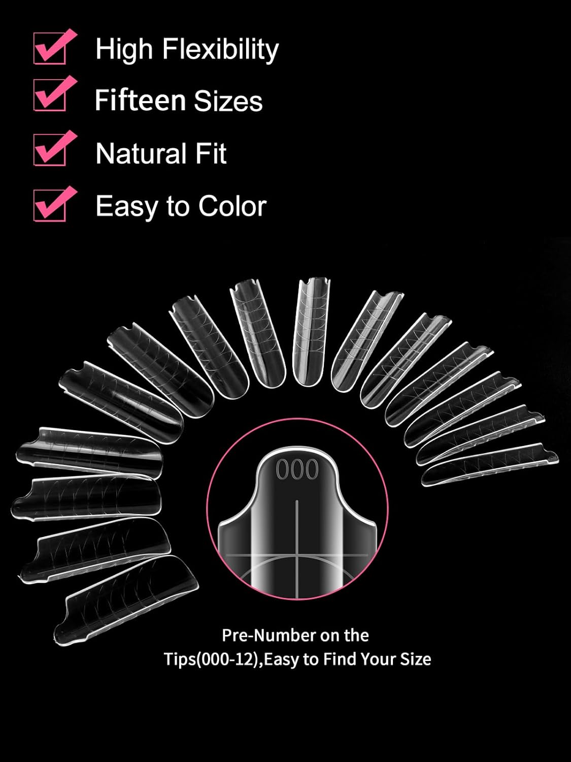 EBANKU Dual Nail Forms for Poly Extension Gel, 150 PCS Clear Square Nail Molds Reusable 15 Sizes Nail Extension Forms for Builder Gel Manicure Design Salon DIY-BrightBean Baby