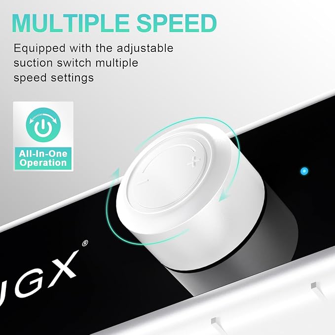 L'UGX Rechargeable Nail Dust Collector with 2 Reusable Filter, Professional Nail Vacuum Dust Collector Nail Tech Fan Extractor Powerful Suction Machine, Perfect for Home Salon Use-BrightBean Baby