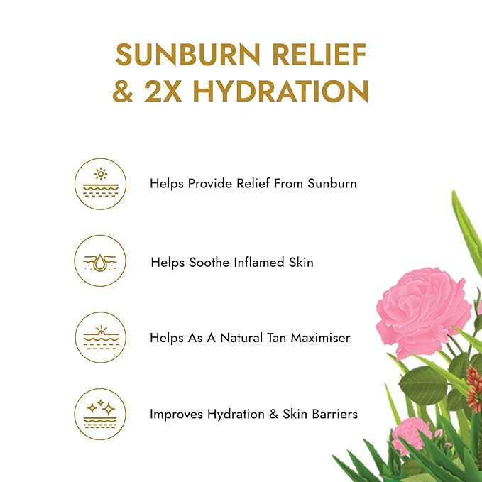 Skin Rituals Aloe Rose Gel 200 gms | After-sun Soothing Gel | For Sunburn Relief & Hydration | Clinically Tested Rose Actives| Ayurvedic Tan Minimiser-BrightBean Baby