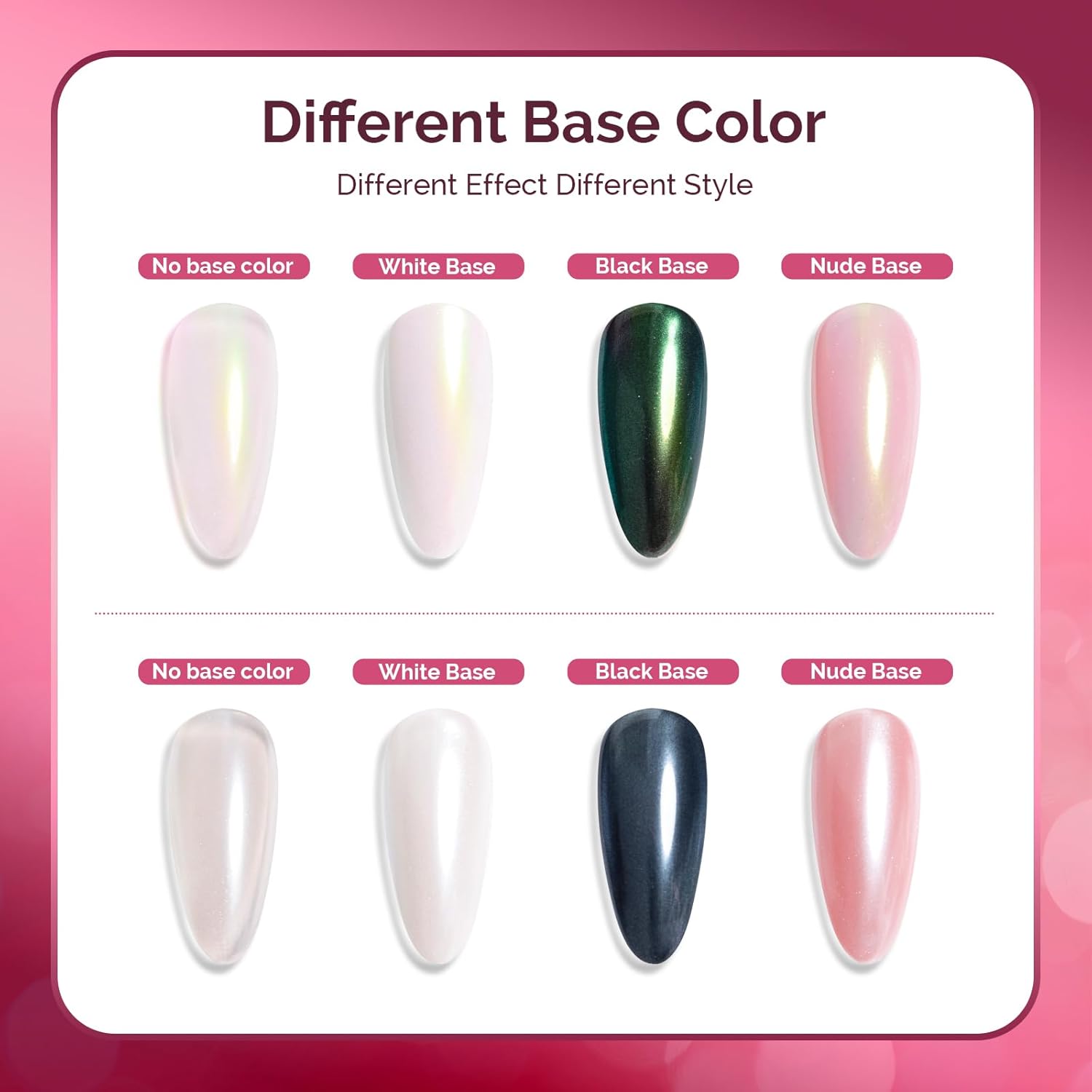 MelodySusie 2Pcs Chrome Nail Powder for Gel Nails, Pearl and Aurora Powder Mirror Effect Pigment Pearlescent Mermaid Pigment Pearl Glitter for Home DIY Salon Use-BrightBean Baby