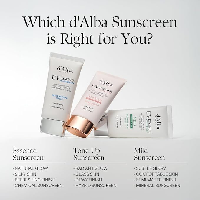 d'alba Piedmont Italian White Truffle Waterfull Mild Sunscreen, Vegan, Mineral Sunscreen, BROAD SPECTRUM SPF 50+ Non-Nano Suitable for Sensitive Skin, Korean Skin Care (1.69 fl. oz)-BrightBean Baby