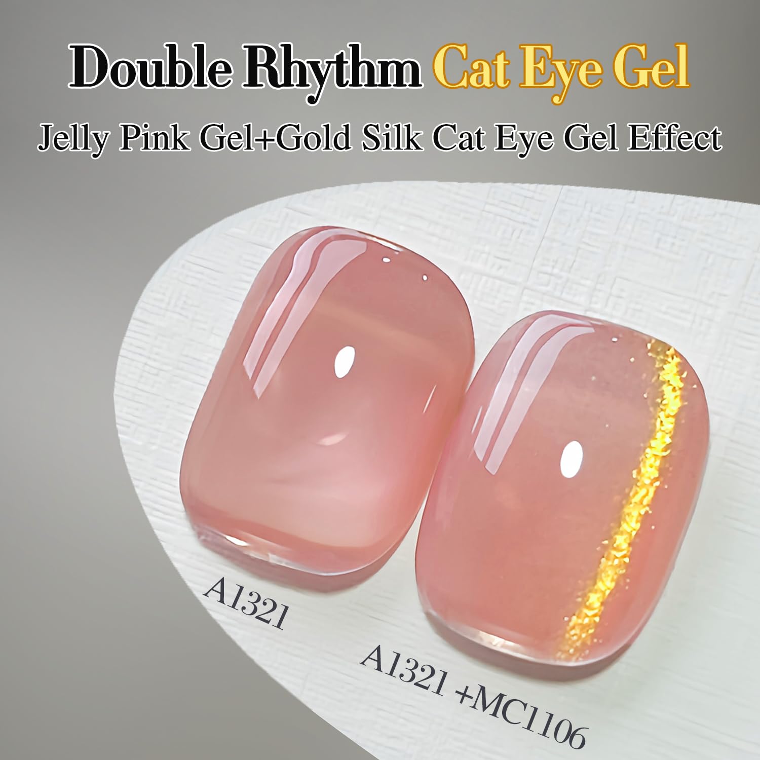 Double Rhythm Jelly Glass Cat Eye Gel Polish with Magnet 15ML Holographic Glitter Shimmer Translucent Sheer Color Magnetic Nail Polish Salon DIY at Home (MC1106)-BrightBean Baby