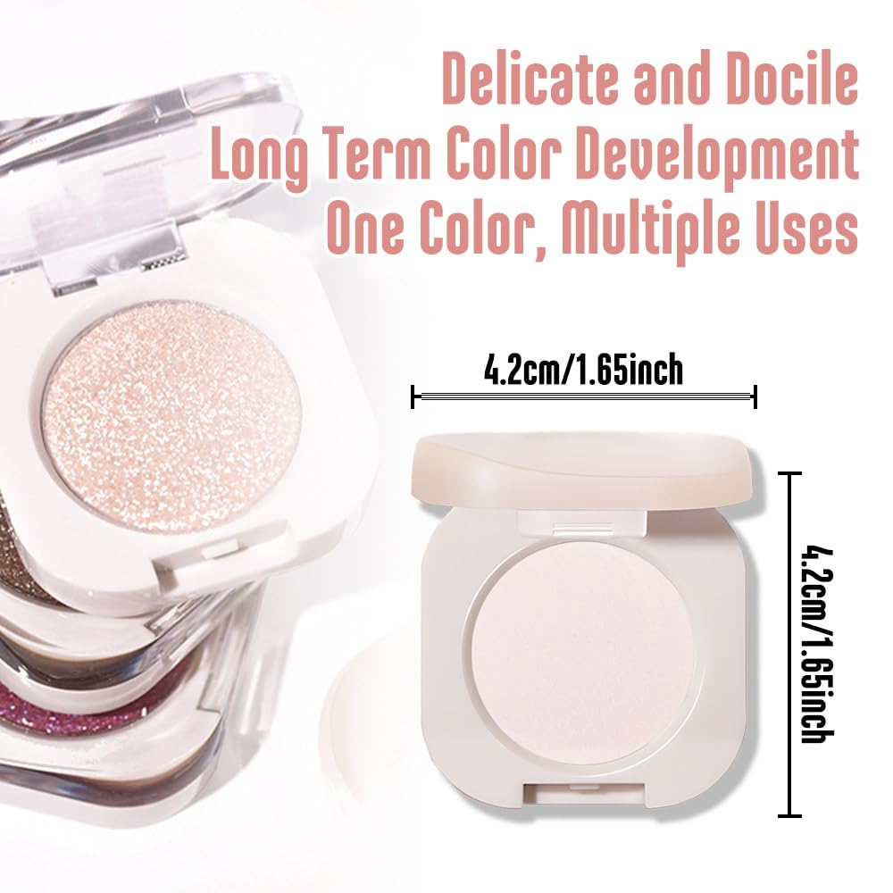 Single White Matte Eyeshadow,Bright Intense Monochrome Eye Shadow,Apply Makeup Easily,Matte Pressed Powder Single Eyeshadow,24 Hour Eye Makeup Longwear Waterproof-BrightBean Baby