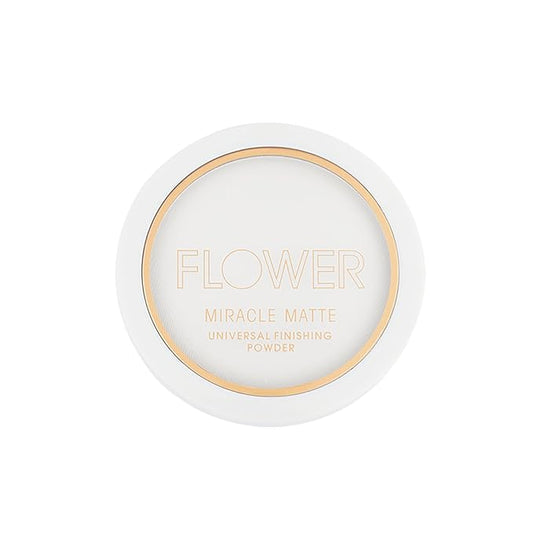 FLOWER BEAUTY By Drew Barrymore Miracle Matte Finishing Powder - Smoothing & Ultrafine Silky Formula Makeup Finishing Powder, Flatters all Skin Tones with Matte Finish, Includes Mirror & Sponge (Universal)-BrightBean Baby