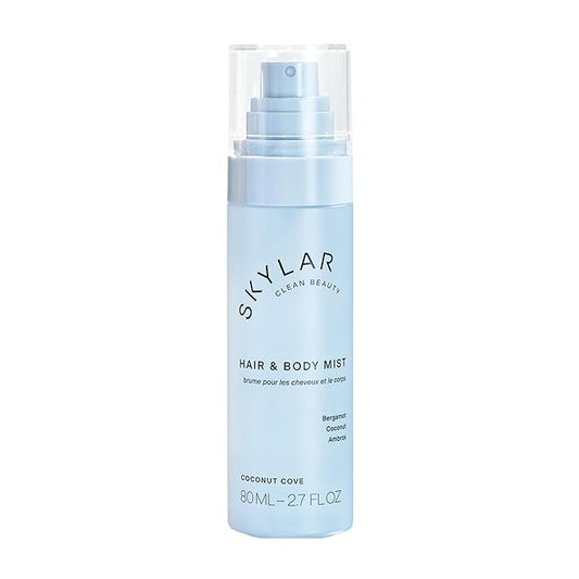 Skylar Coconut Cove Hair & Body Mist | Hypoallergenic & Clean Fragrance | Vegan, Cruelty Free, and Safe For Sensitive Skin | 80 ML, 2.7 Fl Oz