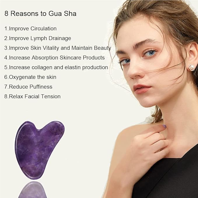 Ditind Gua Sha, Gua Sha Facial Tools, Guasha Tool for Face Tighten Skin, Gua Sha Massage Beauty Tool for Body Eyes Neck Massager with Travel Box-BrightBean Baby