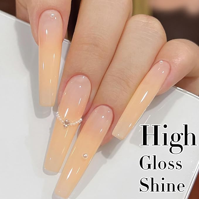 Double Rhythm Translucent Gel Polish Sheer Neutral Natural Light Milky Same Color Same Bottle 15ML Jelly UV Nail Polish Nail Art DIY at Home (Light Yellow Pink-A1423)-BrightBean Baby