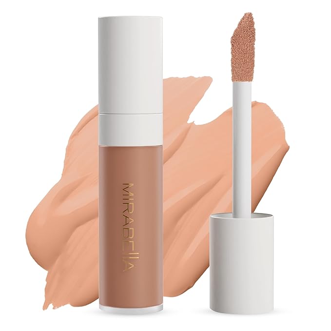 Mirabella Invincible For All Perfecting Under Eye Concealer Full Coverage - Hydrating Makeup Concealer for Dark Circles, Fine Lines & Wrinkles w/Hyaluronic Acid - Tan T160-BrightBean Baby
