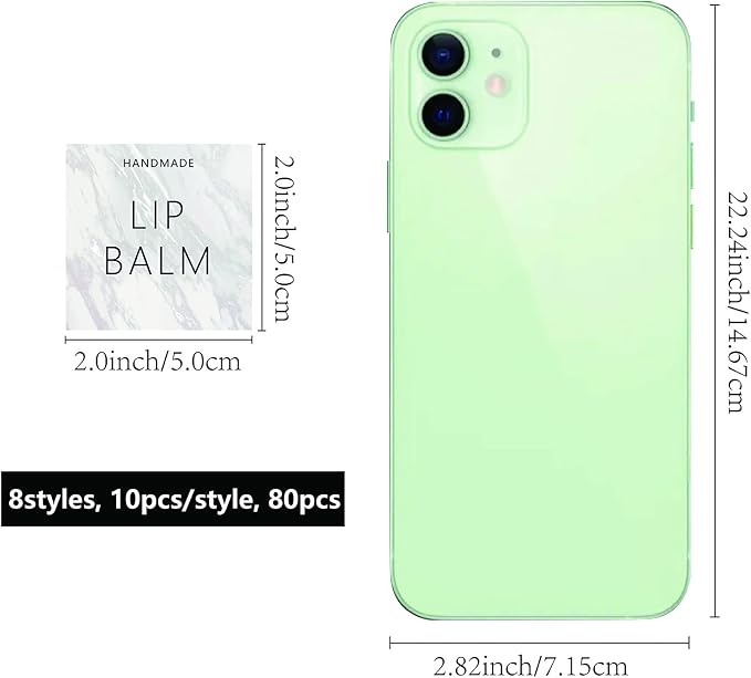 CRASPIRE Lip Balm Labels 80pcs Homemade Lip Balm Labels 2” Clear Lip Balm Labels for Tubes Printable Waterproof Lip Balm Stickers Labels for Lip Balm Handcream Candle Container（Marble Pattern）-BrightBean Baby