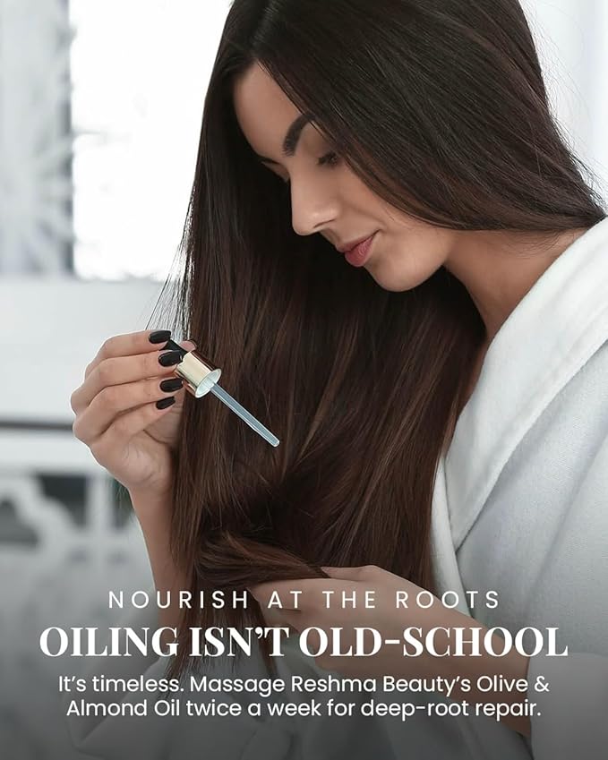 Reshma Beauty Olive & Almond Oil – Henna Infused Hydrating Oil for Hair & Scalp Health | Strengthens & Softens-BrightBean Baby