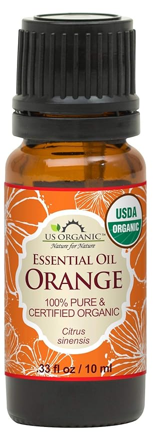 US Organic 100% Pure Sweet Orange Essential Oil - USDA Certified Organic - 10 ml - w/Improved caps and droppers (More Size Variations Available)-BrightBean Baby