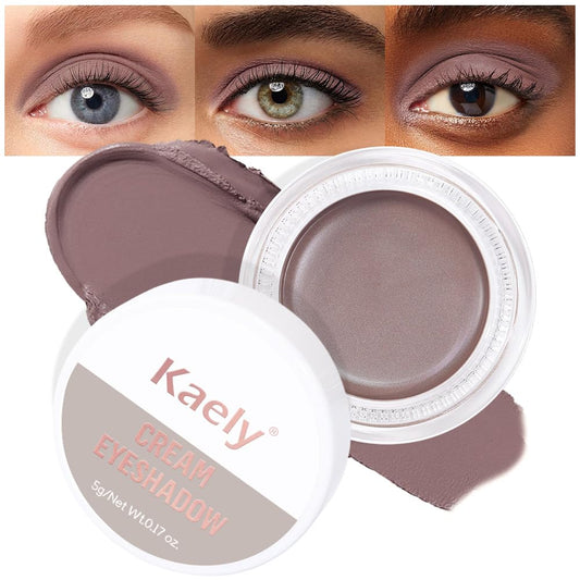 Kaely Single Cream Eyeshadow Pot, Espresso Matte Eye Shadow for Older Women High Pigmented Waterproof, Natural Eyeshadow Palette Makeup Brightener, sombras en crema para ojos, Blendable, 715-BrightBean Baby