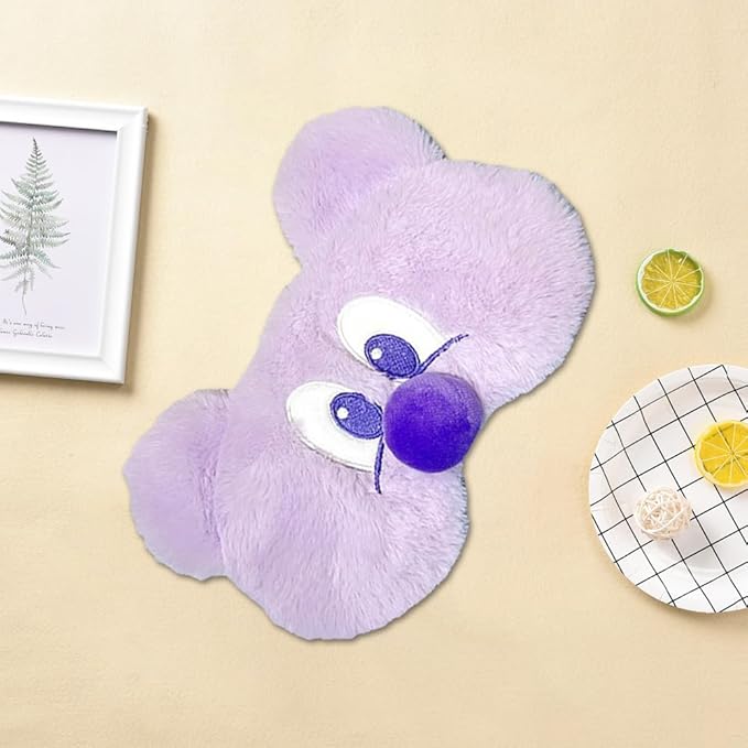 PERFECTSIGHT Mouse Sleep Eye Masks, Cute Plush Sleep Eye Cover Lightweight Adjustable Eyeshade Faux Fur Mask Cover for Women Men Kids Sleep Travel Nap, Big Eye Girl, Purple Nose-BrightBean Baby