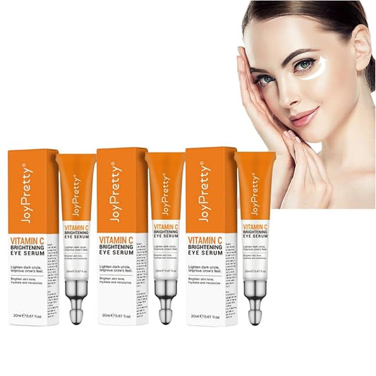 New JoyPretty Vitamin C Brightening Eye Serum,Eye cream,Anti Aging Serum with Vitamin C, Niacinamide and Hyaluronic Acid,Remove for Dark Circles Puffiness Under Eye Bags Fine Line Crow's Feet (3)-BrightBean Baby