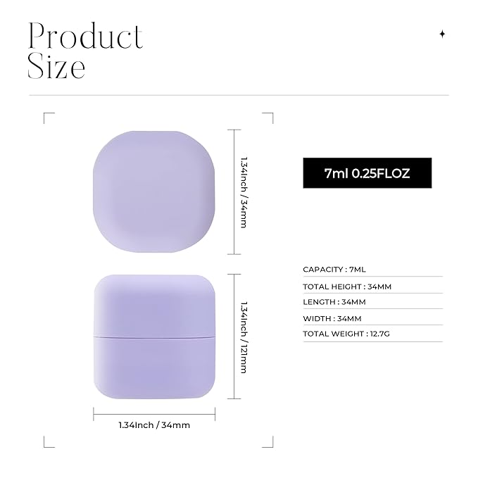 0.25 oz（7g） Empty Lip Balm Square Containers Tubes Lipstick 12 Pieces for Make Natural Lip Balm Lip Care - DIY & BPA FREE (Purple)-BrightBean Baby