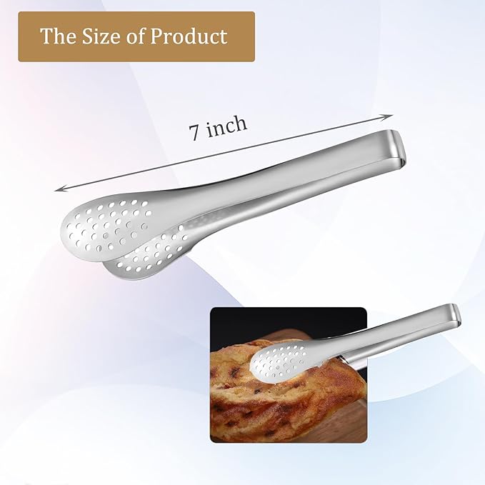 Sunenlyst Buffet Serving Tongs, 6Pcs Kitchen Tongs Mini Serving Utensil Tongs for Food Ice Salad Buffet Barbecue Cookies, Food Tong Small tongs for Appetizers, Tea, Coffee Bar