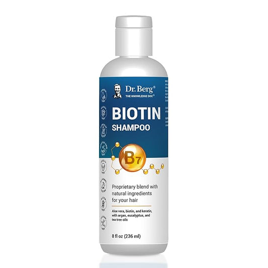 Dr. Berg Biotin Shampoo for Men & Women (Improved High-Performance Formula) - Independently Tested & Certified Paraben- Sulfate- & Silicone-Free - Infused w/Biotin, Argan Oil & Botanicals - 8 Fl oz-BrightBean Baby