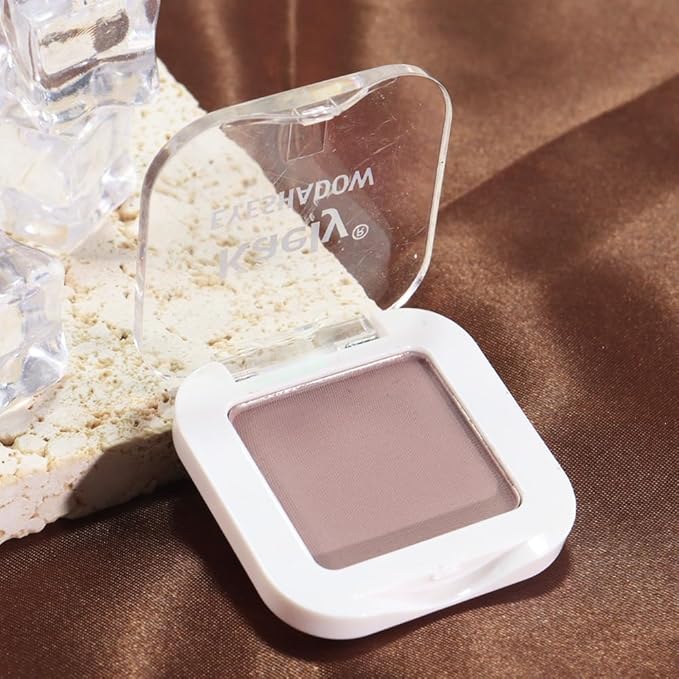 evpct Mauve Taupe Matte Single Eye Shadow Palette Makeup for Older Women, Plum Lavender Purple Natural Cream Eyeshadow Palette for Green Eyes, High Pigment Mini Monochrome Eyeshadow Sombra Para Ojos-BrightBean Baby