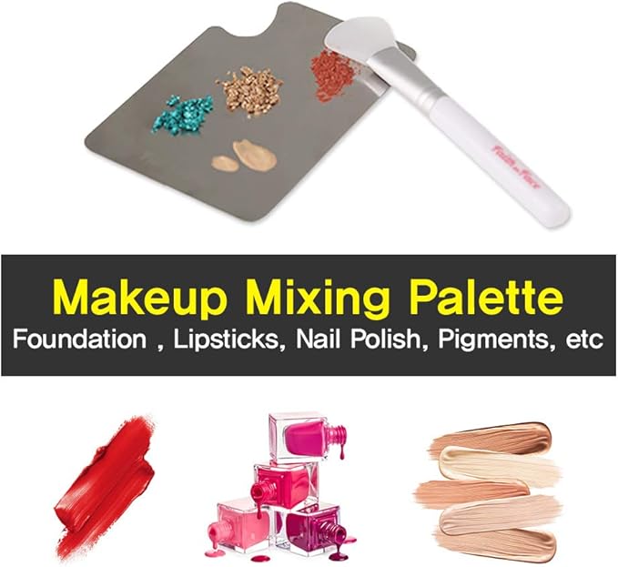 Makeup Metal Palette 3pcs - Stainless Steel Mixing Tray for Nail and Cosmetic Artist, Small Size 3.3 x 5.1 inch-BrightBean Baby