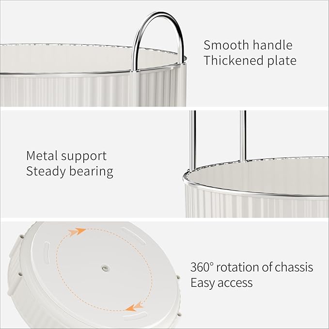 Rotating Makeup Organizer for Vanity, 2 Tier High-Capacity Skincare & Makeup Storage, Perfume Organizer, Cosmetic Dresser, Countertop 360 Spinning-BrightBean Baby