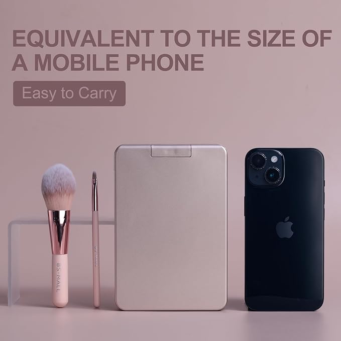 BS-MALL Makeup Brushes Foundation Powder Concealers Eye Shadows Makeup Set with LED light Mirror 14 Pcs Mini Makeup Brushes (APINK)-BrightBean Baby