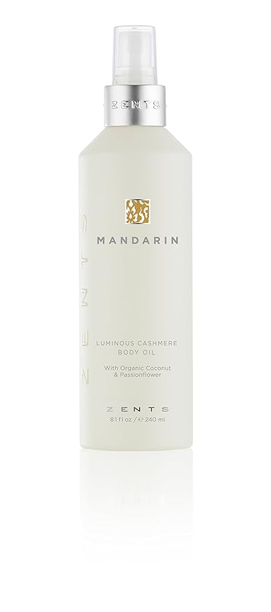 Zents Luminous Cashmere Body Oil (Mandarin Fragrance) | Moisturizing Body Oil with Vitamin E & Organic Coconut Oil | Softens & Smooths Skin | 8 fl oz-BrightBean Baby