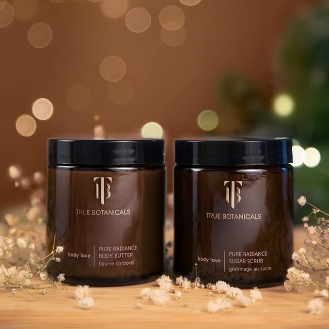 True Botanicals - Body Love Pure Radiance Duo | Non-Toxic, Cruelty-Free | Sugar Scrub & Body Butter, Exfoliate + Moisturize for Dewy Glow | MADE Safe-BrightBean Baby