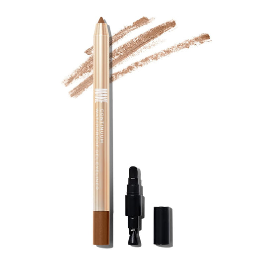 MAKE Beauty Continuum Waterproof Gel Eyeliner Pencil. Creamy, Pigmented Multi-Use, including Waterline with Built-in Sharpener and Blending Brush. Smudge-Proof Makeup. Shade - Otherworld, Bronze-BrightBean Baby