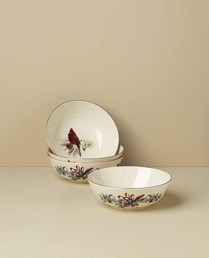 Lenox 897094 Winter Greetings Dinnerware Place Setting Bowls, Set of 4, Christmas