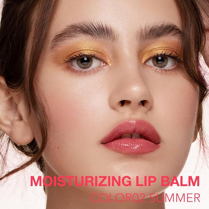 1Pcs Tinted Lip Balm Moisturizing Lipstick – Watermelon Peach Pink Sheer Hydrating Lip Color for Dry Lips – Nourishing Lip Balm for All Women with a Subtle Natural Scent (S02 Summer)-BrightBean Baby