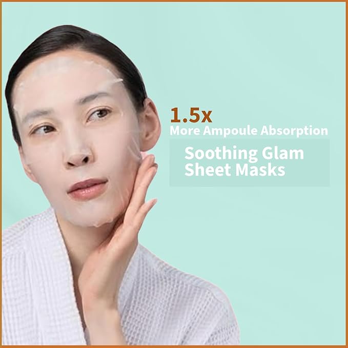 YoungMe Soothing Glam Facial Sheet Mask - 1 Sheets Face Masks | Korean Face Mask Skincare - Deep Real Masks for Sensitive Skin or All Skin Types-BrightBean Baby
