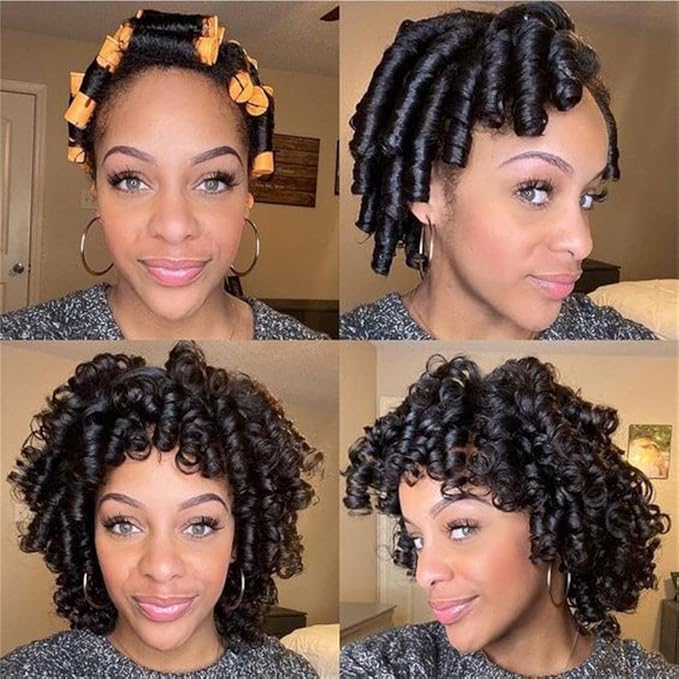 60pcs Perm Rods Set for Natural Hair Cold Wave Rods Hair Rollers for Women's Long Medium short Hair Curler Styling DIY Hairdressing Tools（Orange）-BrightBean Baby