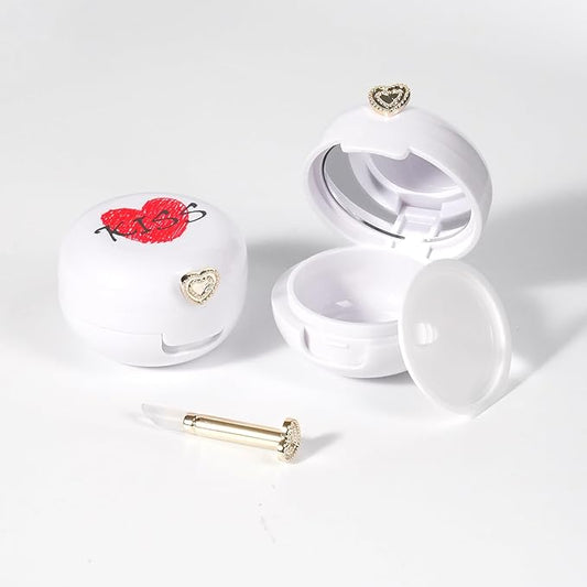 2 Pack Lip Balm Containers,Plastic Portable Empty Lip Balm Container with Mirror and Silicone Lip,Empty Lipstick Dispenser Box for Travel,Home-BrightBean Baby