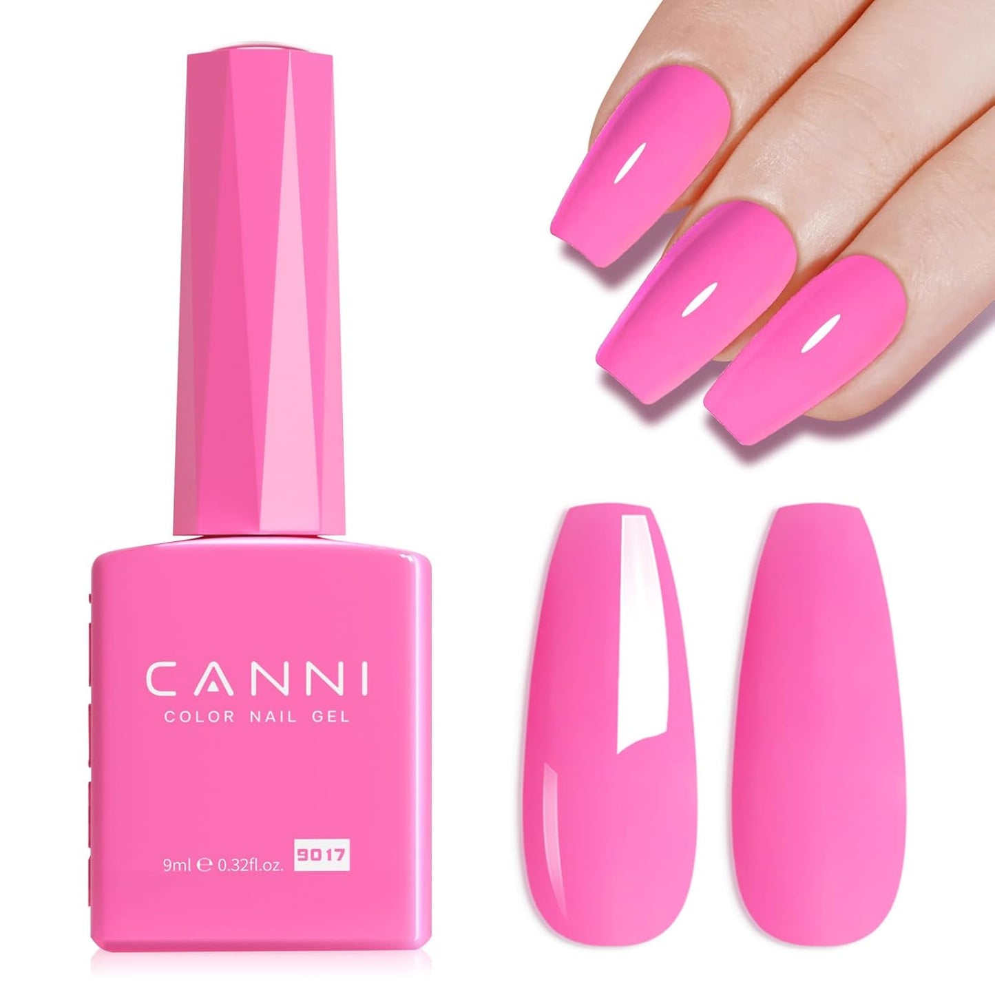 CANNI Hot Pink Gel Nail Polish – 9ml Soak Off UV LED, Long Lasting High Gloss for DIY & Salon Use For Women-BrightBean Baby