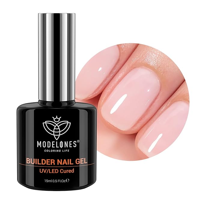 modelones Builder Nail Gel, 8-in-One Cover Nude Builder, LED Lamp Cured Thickening Apex Building Strengthener Extension Rubber Color Base Gel Polish Glue in a Bottle for Home DIY Salon Girls-BrightBean Baby